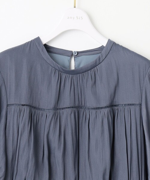 ANY SIS（エニィスィス）の「【洗える】カッセンハシゴレース ワンピース（ワンピース・レディース・ネイビー系/ダルブルー系/ライトグレー系・3/2/1）」の6枚目の写真