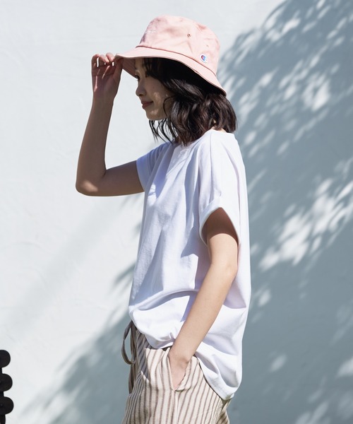 JEANS MATE（ジーンズメイト）の「汗染みの目立ちにくいTシャツ ZEROSTAIN ゼロステイン　撥水性　UVカット ローカルラウンド　無地ヘムTシャツ（Tシャツ/カットソー・レディース・ホワイト/ピンク系その他/ダークブルー/グレー/イエロー/ブラック/ミント/ダークベージュ/チャコールグレー・LARGE/MEDIUM）」の16枚目の写真