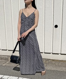スモールモノフラワーマキシキャミワンピース