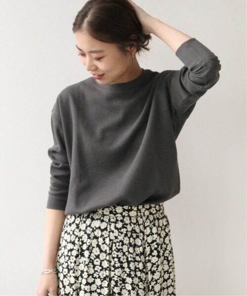 JOURNAL STANDARD relume(ジャーナルスタンダード レリューム)の「《追加》TCワッフルロングスリーブTシャツ(Tシャツ/カットソー・レディース・チャコールグレー/ブラック/ホワイト/オートミール・FREE)」の8枚目の写真