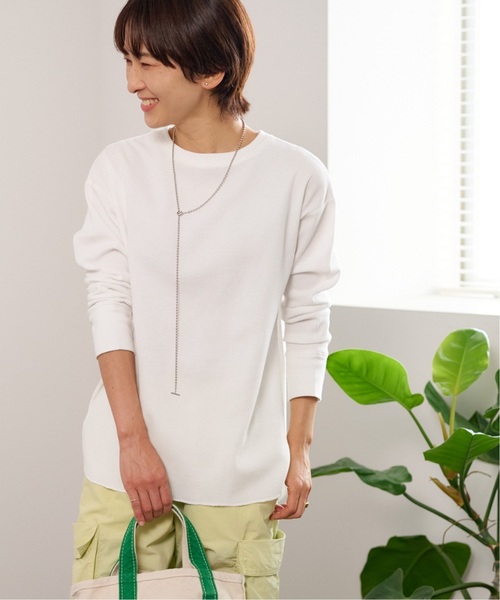 JOURNAL STANDARD relume(ジャーナルスタンダード レリューム)の「《追加》TCワッフルロングスリーブTシャツ(Tシャツ/カットソー・レディース・チャコールグレー/ブラック/ホワイト/オートミール・FREE)」の16枚目の写真