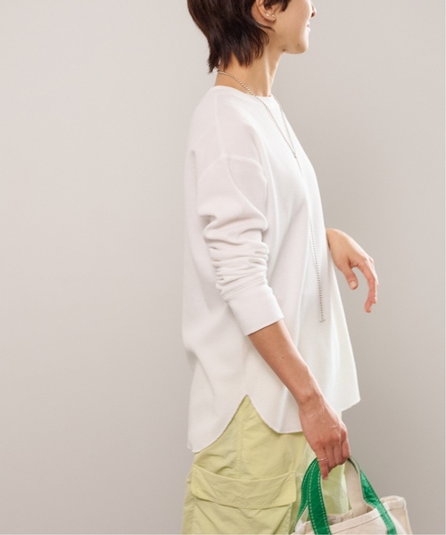 JOURNAL STANDARD relume(ジャーナルスタンダード レリューム)の「《追加》TCワッフルロングスリーブTシャツ(Tシャツ/カットソー・レディース・チャコールグレー/ブラック/ホワイト/オートミール・FREE)」の9枚目の写真