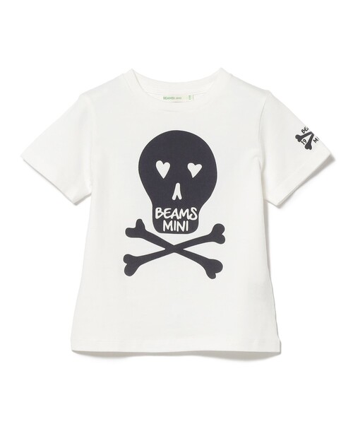 BEAMS mini（ビームスミニ）の「BEAMS mini / スカル フロッキー Tシャツ 23SS（90～150cm）（Tシャツ/カットソー・キッズ・チャコールグレー/オフホワイト・100/110/90/120/130/150/140）」の6枚目の写真