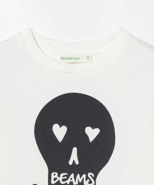 BEAMS mini（ビームスミニ）の「BEAMS mini / スカル フロッキー Tシャツ 23SS（90～150cm）（Tシャツ/カットソー・キッズ・チャコールグレー/オフホワイト・100/110/90/120/130/150/140）」の7枚目の写真