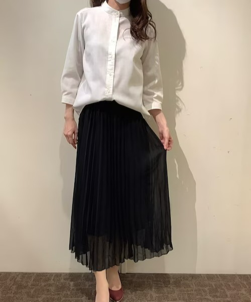 Pitta Re:)（ピッタリ）の「【Pitta Re:)】ふわっとガーゼシャツ 七分袖 綿100% レディースカジュアルシャツ（シャツ/ブラウス・レディース・ホワイト・LL/S/M/L）」の16枚目の写真