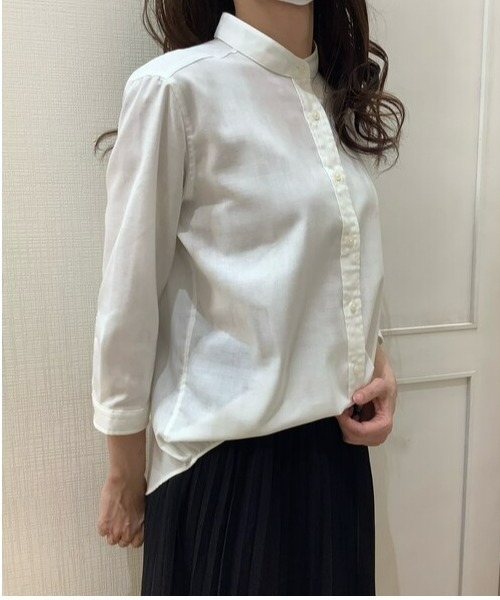 Pitta Re:)（ピッタリ）の「【Pitta Re:)】ふわっとガーゼシャツ 七分袖 綿100% レディースカジュアルシャツ（シャツ/ブラウス・レディース・ホワイト・LL/S/M/L）」の14枚目の写真