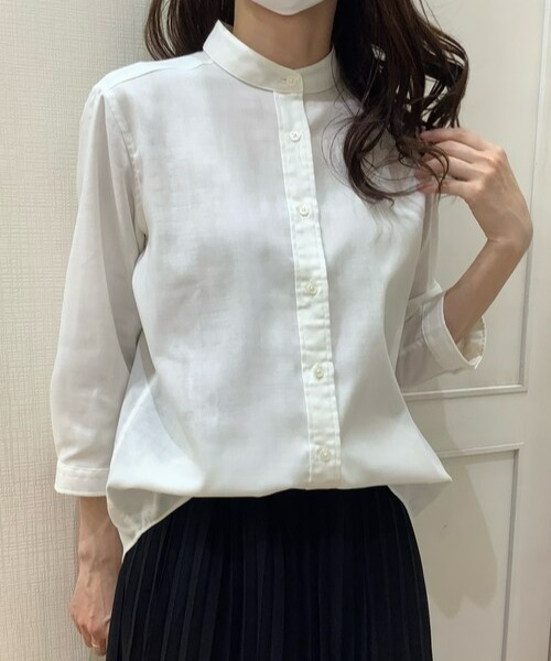 Pitta Re:)（ピッタリ）の「【Pitta Re:)】ふわっとガーゼシャツ 七分袖 綿100% レディースカジュアルシャツ（シャツ/ブラウス・レディース・ホワイト・LL/S/M/L）」の13枚目の写真