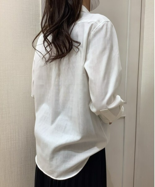 Pitta Re:)（ピッタリ）の「【Pitta Re:)】ふわっとガーゼシャツ 七分袖 綿100% レディースカジュアルシャツ（シャツ/ブラウス・レディース・ホワイト・LL/S/M/L）」の15枚目の写真