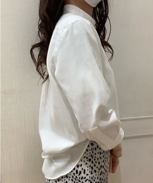 Pitta Re:)（ピッタリ）の「【Pitta Re:)】ふわっとガーゼシャツ 七分袖 綿100% レディースカジュアルシャツ（シャツ/ブラウス・レディース・ホワイト・LL/S/M/L）」の19枚目の写真