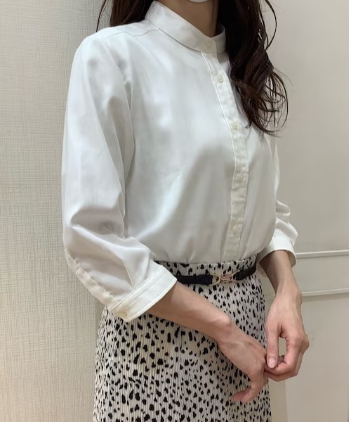 Pitta Re:)（ピッタリ）の「【Pitta Re:)】ふわっとガーゼシャツ 七分袖 綿100% レディースカジュアルシャツ（シャツ/ブラウス・レディース・ホワイト・LL/S/M/L）」の12枚目の写真