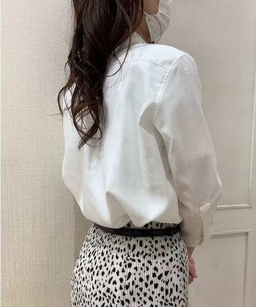 Pitta Re:)（ピッタリ）の「【Pitta Re:)】ふわっとガーゼシャツ 七分袖 綿100% レディースカジュアルシャツ（シャツ/ブラウス・レディース・ホワイト・LL/S/M/L）」の18枚目の写真