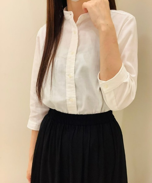 Pitta Re:)（ピッタリ）の「【Pitta Re:)】ふわっとガーゼシャツ 七分袖 綿100% レディースカジュアルシャツ（シャツ/ブラウス・レディース・ホワイト・LL/S/M/L）」の8枚目の写真