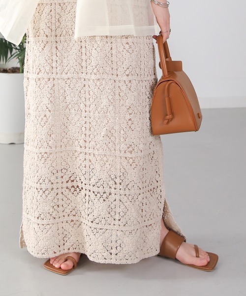 【低身長向けサイズあり】クロシェロングワンピース