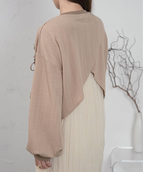 Ambre Ciel(アンブルシエル)の「スリットリボンプルオーバー/【WEB/EC限定商品】(Tシャツ/カットソー・レディース・ブラック/アイボリー/ベージュ・FREE)」の21枚目の写真