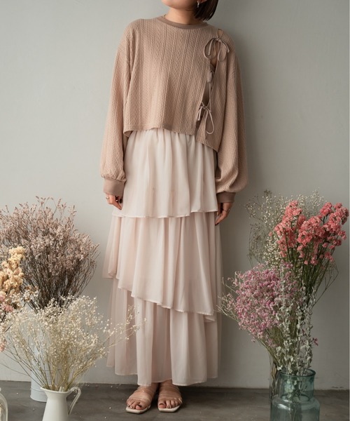 Ambre Ciel(アンブルシエル)の「スリットリボンプルオーバー/【WEB/EC限定商品】(Tシャツ/カットソー・レディース・ブラック/アイボリー/ベージュ・FREE)」の8枚目の写真