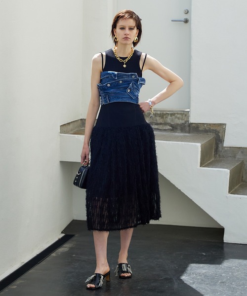 PRANK PROJECT（プランクプロジェクト）の「Gジャンビスチェ / Denim Jumper Bustier（その他トップス・レディース・ブラック/ブルー・FREE）」の7枚目の写真