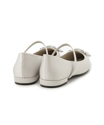 美品✨ Mila Owen ポインテッドビジュー　フラットパンプス 黒　23.5 Mila Owen（ミラオーウェン）の「ポインテッドビジューフラット