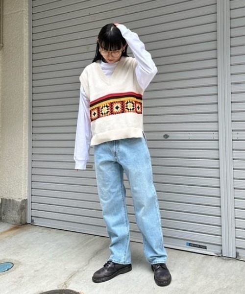 RODEO CROWNS WIDE BOWL（ロデオクラウンズワイドボウル）の「クロシェモチーフニットベスト（ベスト・レディース・グリーン系その他/ホワイト系その他/ブルー系その他3・FREE）」の18枚目の写真
