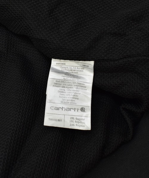 Carhartt（カーハート）の「【ヴィンテージ古着】Carhartt / カーハート RAIN DEFENDER スウェット ジップアップパーカー 企業ロゴ刺繍入り（パーカー・メンズ・ブラック・XX-LARGE）」の11枚目の写真