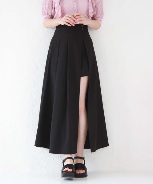 archives(アルシーヴ)の「レイヤードラップスカート×ショートパンツ(その他パンツ・レディース・ブラック/アイボリー/グレイッシュブルー・MEDIUM)」の3枚目の写真