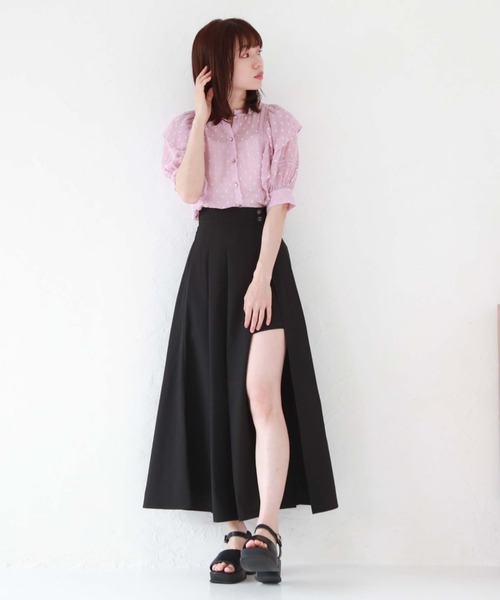 archives(アルシーヴ)の「レイヤードラップスカート×ショートパンツ(その他パンツ・レディース・ブラック/アイボリー/グレイッシュブルー・MEDIUM)」の13枚目の写真