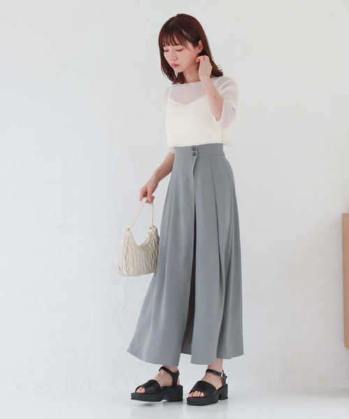 archives(アルシーヴ)の「レイヤードラップスカート×ショートパンツ(その他パンツ・レディース・ブラック/アイボリー/グレイッシュブルー・MEDIUM)」の9枚目の写真