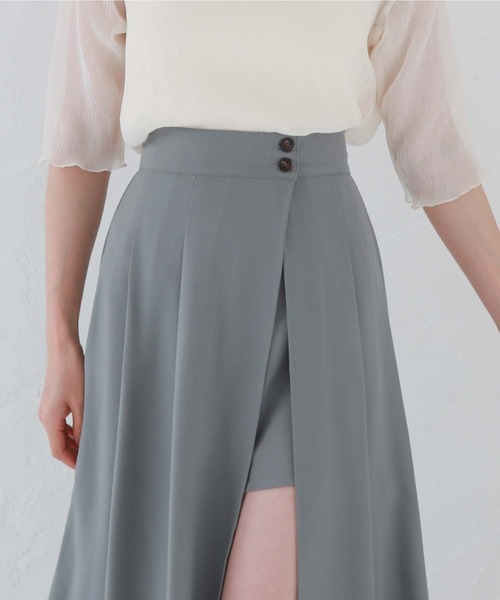 archives(アルシーヴ)の「レイヤードラップスカート×ショートパンツ(その他パンツ・レディース・ブラック/アイボリー/グレイッシュブルー・MEDIUM)」の19枚目の写真