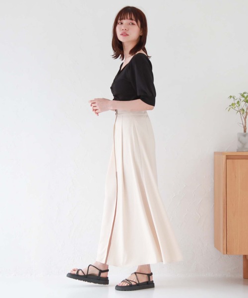 archives(アルシーヴ)の「レイヤードラップスカート×ショートパンツ(その他パンツ・レディース・ブラック/アイボリー/グレイッシュブルー・MEDIUM)」の8枚目の写真