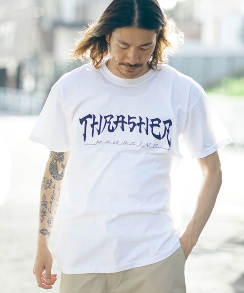 THRASHER 半袖 Tシャツ ストリート コーデ c-boy style THRASHER 半袖 Tシャツ ストリート コーデ c-boy style - メルカリ