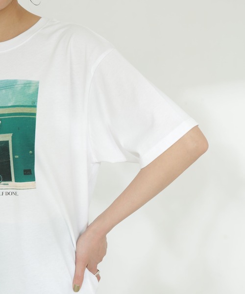 NANO universe（ナノユニバース）の「LB.03/カラーフォト前後2wayTシャツ（Tシャツ/カットソー・レディース・レッド/グリーン・FREE）」の10枚目の写真