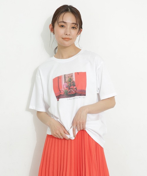 NANO universe（ナノユニバース）の「LB.03/カラーフォト前後2wayTシャツ（Tシャツ/カットソー・レディース・レッド/グリーン・FREE）」の3枚目の写真