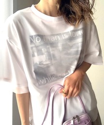 Q | プリントチュールT(Tシャツ/カットソー)