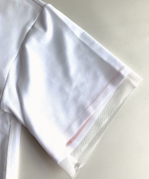 Q（キュー）の「プリントチュールT（Tシャツ/カットソー・レディース・ブラック/アイボリー・MEDIUM）」の9枚目の写真