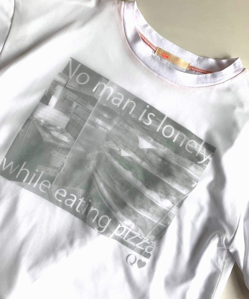 Q（キュー）の「プリントチュールT（Tシャツ/カットソー・レディース・ブラック/アイボリー・MEDIUM）」の7枚目の写真