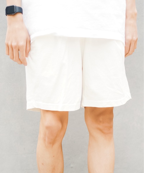 LOS ANGELES APPAREL（ロサンゼルスアパレル）の「【Los Angeles Apparel/ロサンゼルス・アパレル】Mens Heavy Jersey Mid Short 　ウエストゴム 　ショートパンツ　 イージーパンツ（その他パンツ・メンズ・ブラック/オフホワイト・SMALL/MEDIUM/LARGE/X-LARGE）」の2枚目の写真