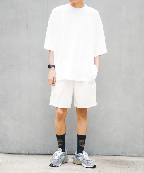 LOS ANGELES APPAREL（ロサンゼルスアパレル）の「【Los Angeles Apparel/ロサンゼルス・アパレル】Mens Heavy Jersey Mid Short 　ウエストゴム 　ショートパンツ　 イージーパンツ（その他パンツ・メンズ・ブラック/オフホワイト・SMALL/MEDIUM/LARGE/X-LARGE）」の5枚目の写真