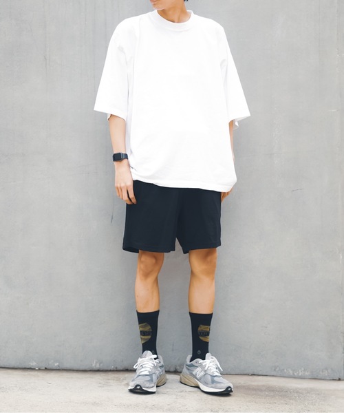 LOS ANGELES APPAREL（ロサンゼルスアパレル）の「【Los Angeles Apparel/ロサンゼルス・アパレル】Mens Heavy Jersey Mid Short 　ウエストゴム 　ショートパンツ　 イージーパンツ（その他パンツ・メンズ・ブラック/オフホワイト・SMALL/MEDIUM/LARGE/X-LARGE）」の4枚目の写真