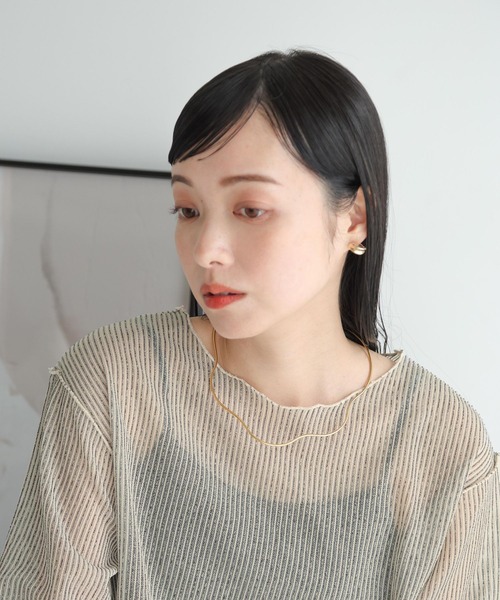 LOWRYS FARM（ローリーズファーム）の「ステンレスチョーカー　906565（ネックレス・レディース・ゴールド/シルバー/グレー系その他/キャメル・FREE）」の4枚目の写真