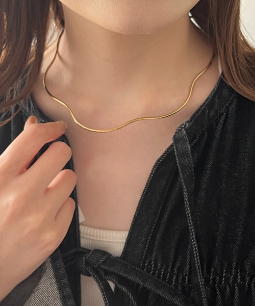 LOWRYS FARM（ローリーズファーム）の「ステンレスチョーカー　906565（ネックレス・レディース・ゴールド/シルバー/グレー系その他/キャメル・FREE）」の10枚目の写真