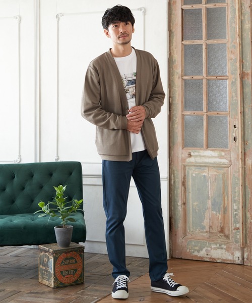 ikka（イッカ）の「GOKU楽ニット鹿の子カーディガン（カーディガン/ボレロ・メンズ・ネイビー/ベージュ/グリーン・S/M/L/XL）」の6枚目の写真