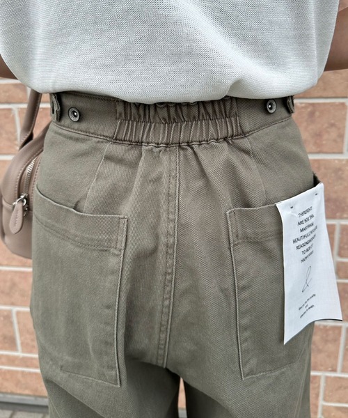 hunch(ハンチ)の「hunch ハイウエストワイドパンツ 製品バイオウォッシュ(その他パンツ・レディース・カーキ/ベージュ/ブラウン・M)」の5枚目の写真