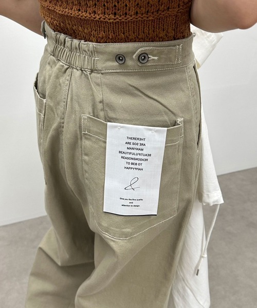 hunch(ハンチ)の「hunch ハイウエストワイドパンツ 製品バイオウォッシュ(その他パンツ・レディース・カーキ/ベージュ/ブラウン・M)」の10枚目の写真