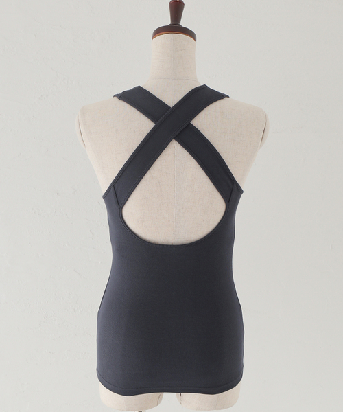 journal standard L'essage（ジャーナルスタンダードレサージュ）の「バッククロスカップツキタンク（タンクトップ・レディース・ホワイト/チャコールグレー・FREE）」の7枚目の写真