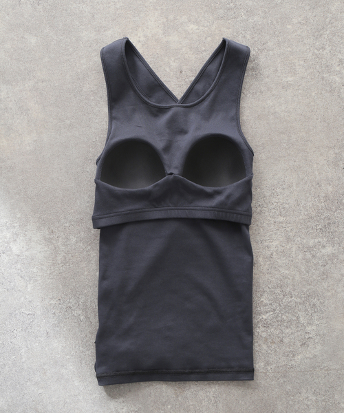 journal standard L'essage（ジャーナルスタンダードレサージュ）の「バッククロスカップツキタンク（タンクトップ・レディース・ホワイト/チャコールグレー・FREE）」の6枚目の写真