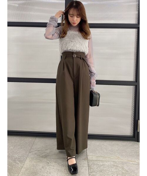 dazzlin(ダズリン)の「チュールシアーギャザートップス(Tシャツ/カットソー・レディース・グレー/オフホワイト/チャコールグレー・FREE)」の20枚目の写真