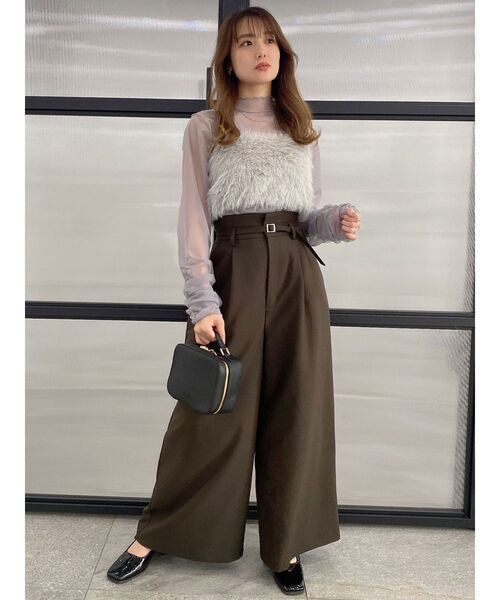 dazzlin(ダズリン)の「チュールシアーギャザートップス(Tシャツ/カットソー・レディース・グレー/オフホワイト/チャコールグレー・FREE)」の17枚目の写真