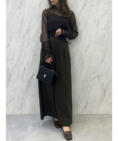 dazzlin(ダズリン)の「チュールシアーギャザートップス(Tシャツ/カットソー・レディース・グレー/オフホワイト/チャコールグレー・FREE)」の22枚目の写真