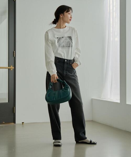 coen（コーエン）の「ハーフムーンギャザーハンドバッグ（ハンドバッグ・レディース・ブラック/ターコイズブルー・FREE）」の13枚目の写真