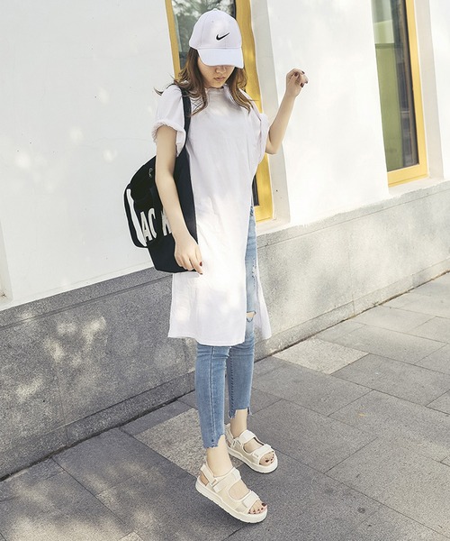 aimoha(アイモハ)の「ベルクロスポーツサンダル ストラップあり (SS)(サンダル・レディース・ピンク/ホワイト系その他/オフホワイト/レッド/ブラック系その他/ブラック・24.5cm/25.0cm/24.0cm/23.5cm/23.0cm/22.5cm)」の10枚目の写真