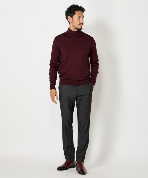 MEN'S BIGI(メンズビギ)の「【FILIPPO DE LAURENTIIS】12G天竺ハイゲージニット(ニット/セーター・メンズ・ボルドー/グレー/ターコイズブルー・01/02/03)」の9枚目の写真